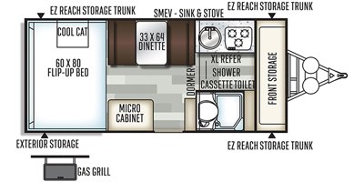 2019 Forest River Flagstaff Hard Side T21DMHW floorplan