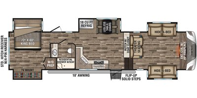 2019 KZ Durango Gold G380FLF floorplan