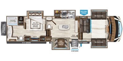 2019 Grand Design Solitude 380FL floorplan