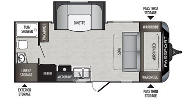 2019 Keystone Passport SL Series (East) 199ML floorplan