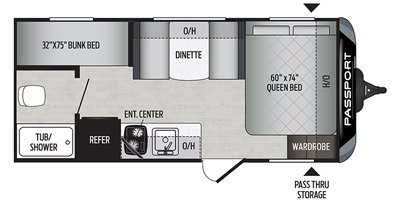 2019 Keystone Passport SL Series (East) 175BH floorplan