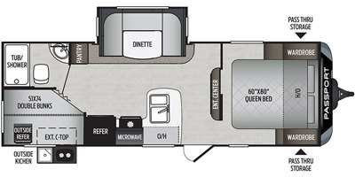 2019 Keystone Passport SL Series (West) 240BHWE floorplan