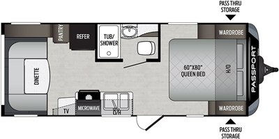 2019 Keystone Passport SL Series (West) 216RDWE floorplan