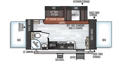 2019 Forest River Rockwood Roo 21SS floorplan