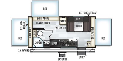 2019 Forest River Flagstaff Shamrock 183 floorplan