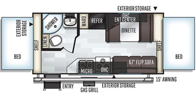 2019 Forest River Flagstaff Shamrock 19 floorplan