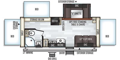 2019 Forest River Flagstaff Shamrock 233S floorplan