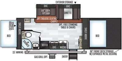 2019 Forest River Rockwood Roo 21SSL floorplan