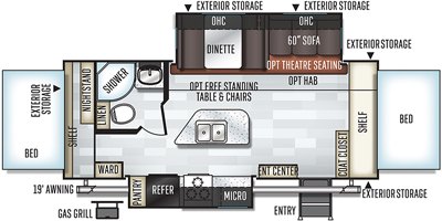 2019 Forest River Flagstaff Shamrock 23IKSS floorplan