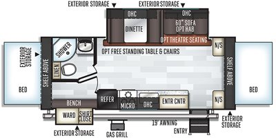 2019 Forest River Flagstaff Shamrock 24WS floorplan