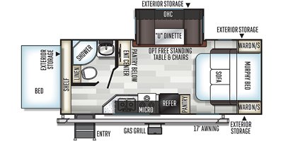 2019 Forest River Flagstaff Shamrock 23BDS floorplan