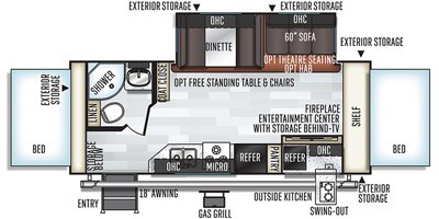 2019 Forest River Rockwood Roo 235S floorplan