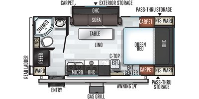 2019 Forest River Flagstaff Micro Lite 21FBRS floorplan