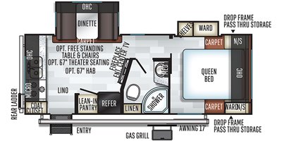 2019 Forest River Rockwood Mini Lite 2512S floorplan