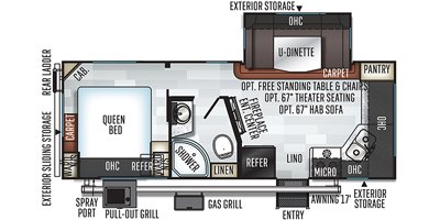 2019 Forest River Flagstaff Micro Lite 25FKS floorplan