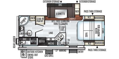 2019 Forest River Rockwood Mini Lite 2507S floorplan