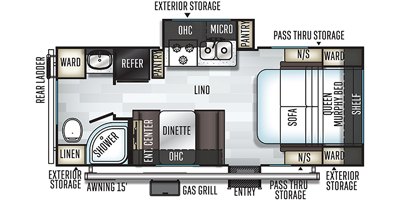 2019 Forest River Rockwood Mini Lite 2304KS floorplan