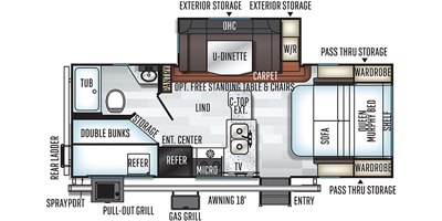 2019 Forest River Flagstaff Micro Lite 25BRDS floorplan