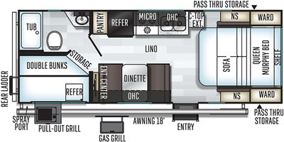 2019 Forest River Rockwood Mini Lite 2508 floorplan