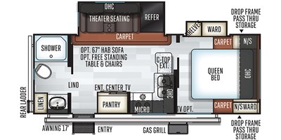 2019 Forest River Flagstaff Micro Lite 25FBLS floorplan