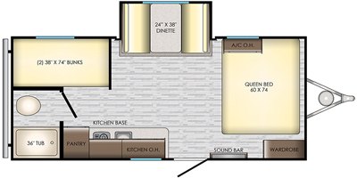 2019 CrossRoads Zinger Lite ZR18BS floorplan