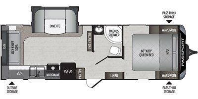 2019 Keystone Passport Grand Touring (East) 2521RL GT floorplan