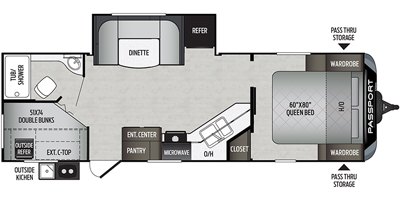 2019 Keystone Passport Grand Touring (West) 2600BHWE GT floorplan