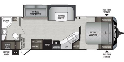 2019 Keystone Passport Grand Touring (East) 2710RB GT floorplan