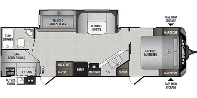 2019 Keystone Passport Grand Touring (East) 2820BH GT floorplan