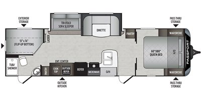 2019 Keystone Passport Grand Touring (West) 2950BHWE GT floorplan