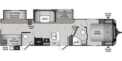 2019 Keystone Passport Grand Touring (East) 3351BH GT floorplan