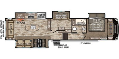 2019 KZ Durango D343MBQ floorplan