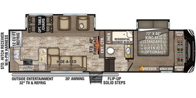 2019 KZ Durango D315RKD floorplan