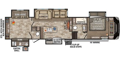 2019 KZ Durango D347BHF floorplan