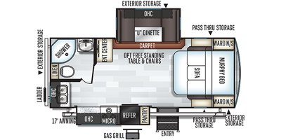 2019 Forest River Flagstaff Super Lite 23FBDS floorplan