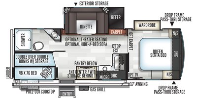 2019 Forest River Rockwood Ultra Lite 2609WS floorplan