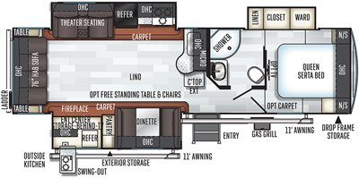 2019 Forest River Rockwood Ultra Lite 2906RS floorplan