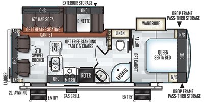 2019 Forest River Rockwood Ultra Lite 2604WS floorplan