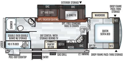 2019 Forest River Rockwood Ultra Lite 2706WS floorplan