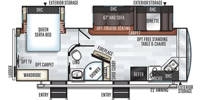 2019 Forest River Flagstaff Super Lite 26FKBS floorplan