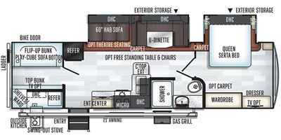 2019 Forest River Rockwood Ultra Lite 2911BS floorplan