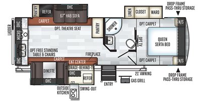 2019 Forest River Flagstaff Super Lite 27RKWS floorplan