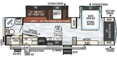 2019 Forest River Rockwood Ultra Lite 2912BS floorplan