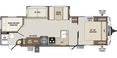 2019 Keystone Bullet (East) 290BHS floorplan