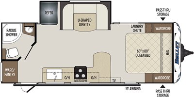 2019 Keystone Bullet (West) 221RBIWE floorplan