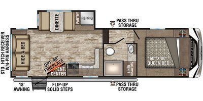 2019 KZ Durango Half-Ton D259RLS floorplan