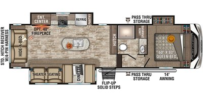 2019 KZ Durango Half-Ton D283RLT floorplan