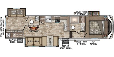 2019 KZ Durango Half-Ton D291BHT floorplan