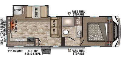 2019 KZ Durango Half-Ton D250RES floorplan