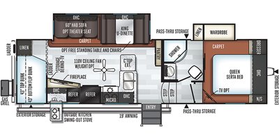 2019 Forest River Flagstaff Super Lite FW 527BHS floorplan